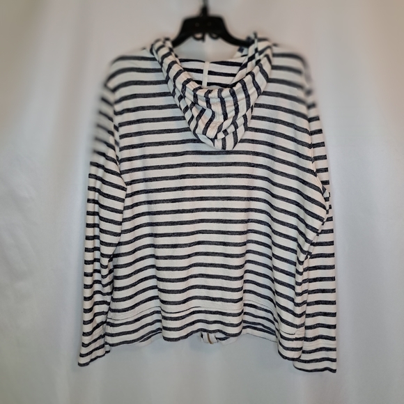 Old Navy Navy and White Striped Hoodie Zip Sweatshirt Size XXL $13 - Picture 2 of 9
